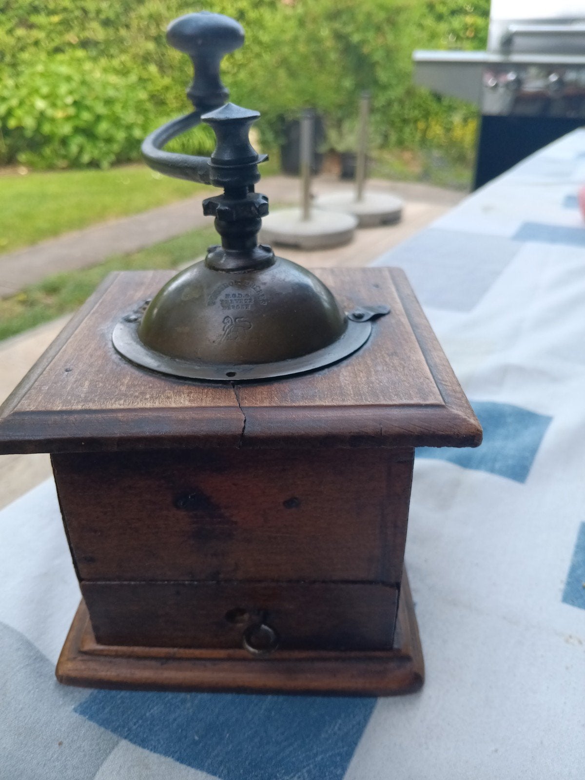 Antieke Peugeot Frères Koffiemolen - Hout & Metaal, Ophalen of Verzenden