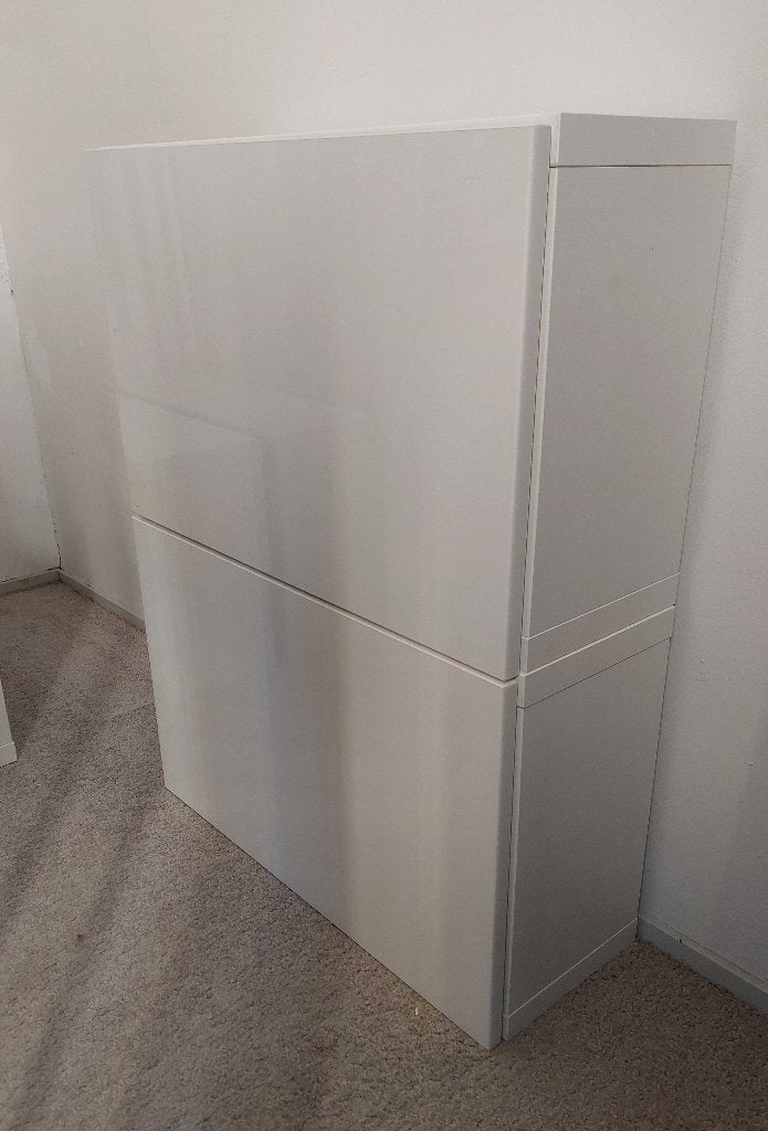 2 witte Ikea BESTÅ wandkastjes, Ophalen, Met plank(en), Zo goed als nieuw, Minder dan 150 cm
