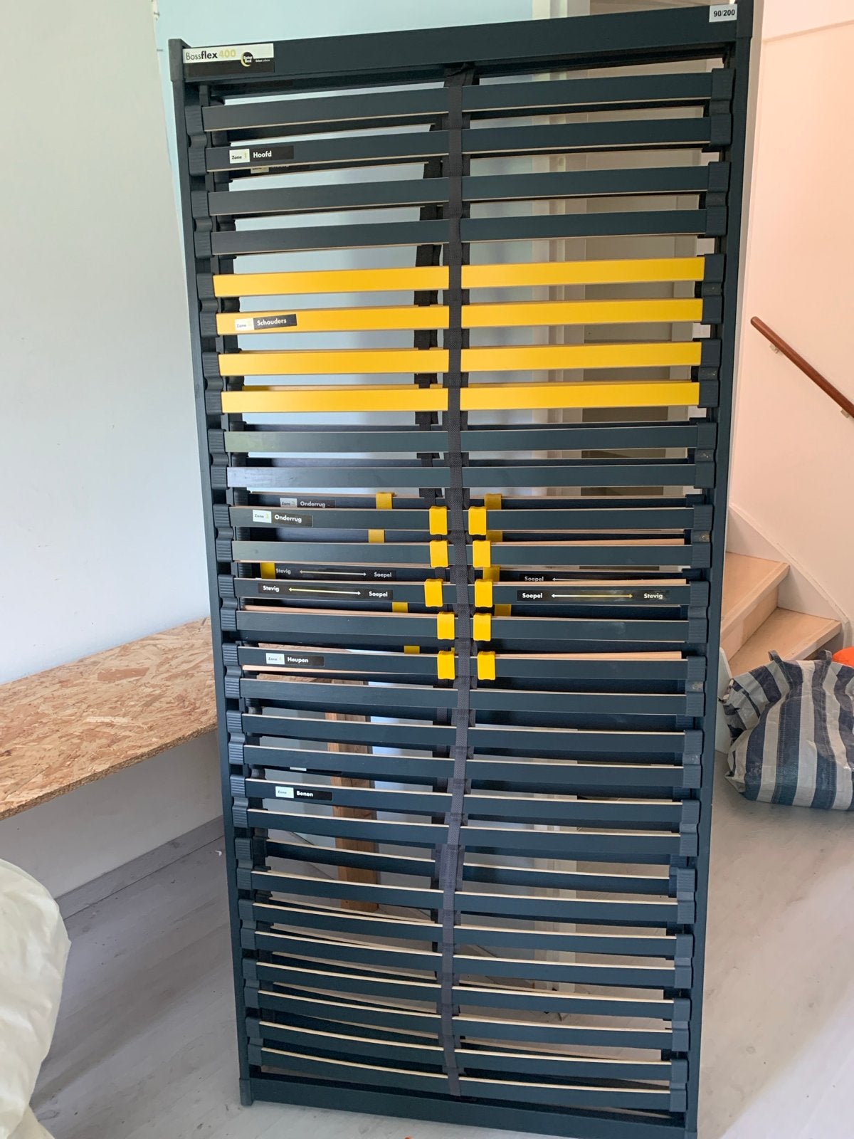 Lattenbodem Bossflex 400 verstelbaar 200x90cm - Zo goed als, Ophalen, 90 cm, Eenpersoons, Zo goed als nieuw