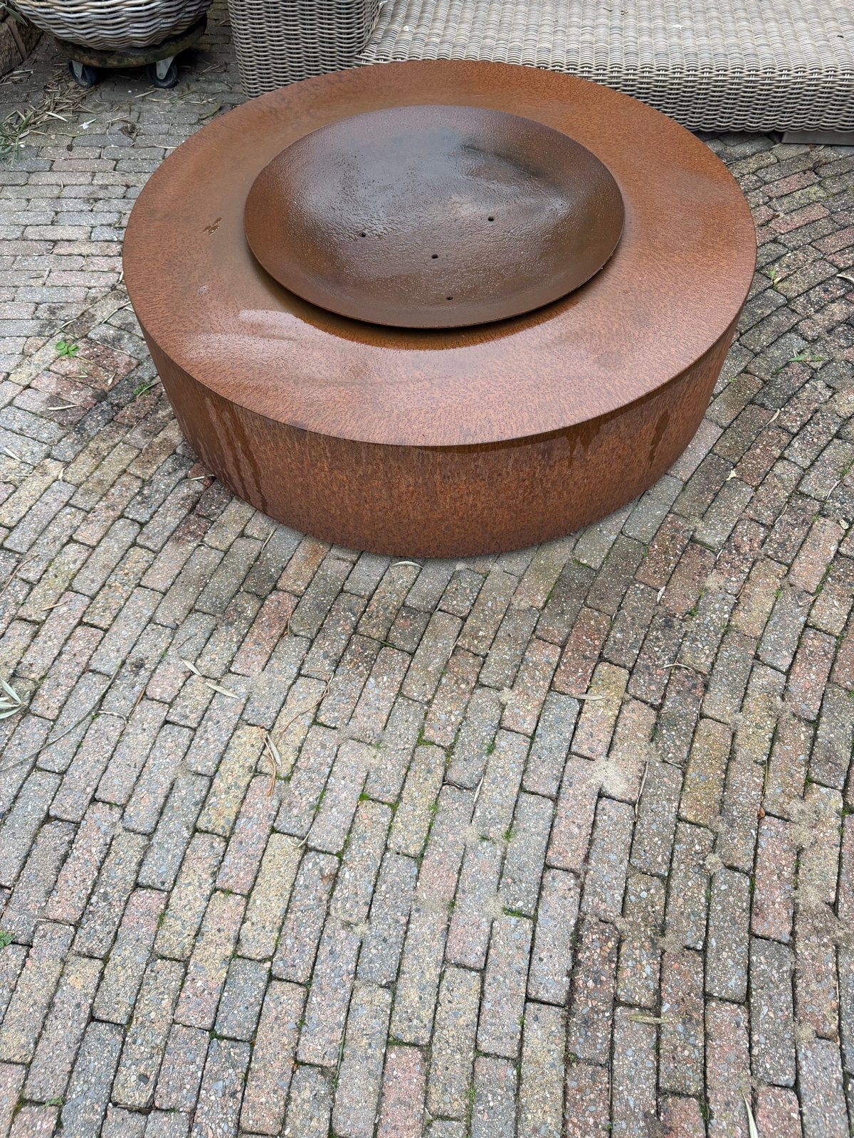 Cortenstaal Vuurkorf / Vuurtafel - Rond Design, Tuin en Terras, Vuurkorven, Ophalen, Gebruikt, Vuurkorf