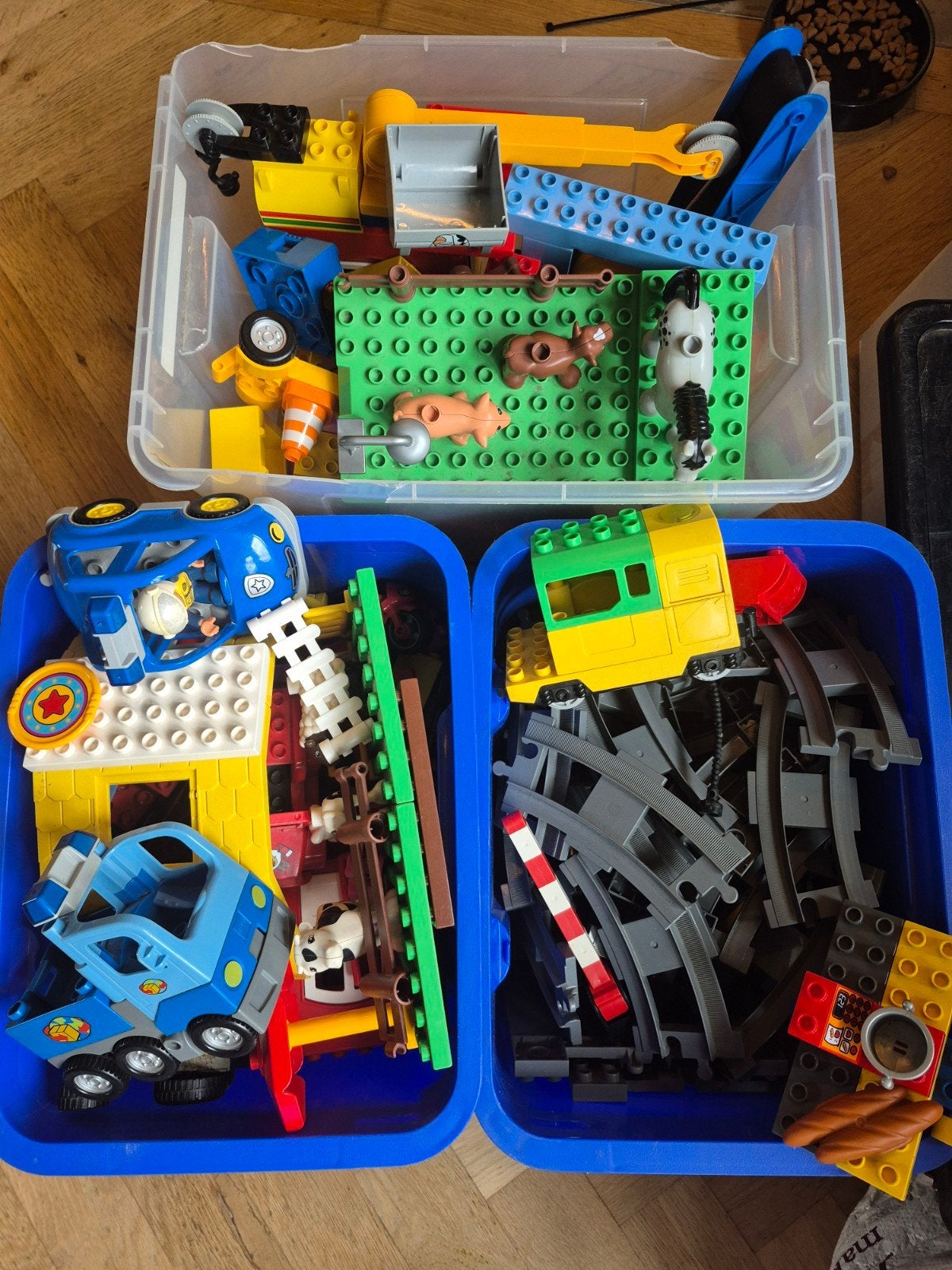 Grote partij LEGO Duplo met treinset en Boerderij, Ophalen, Gebruikt, Overige thema's, Duplo