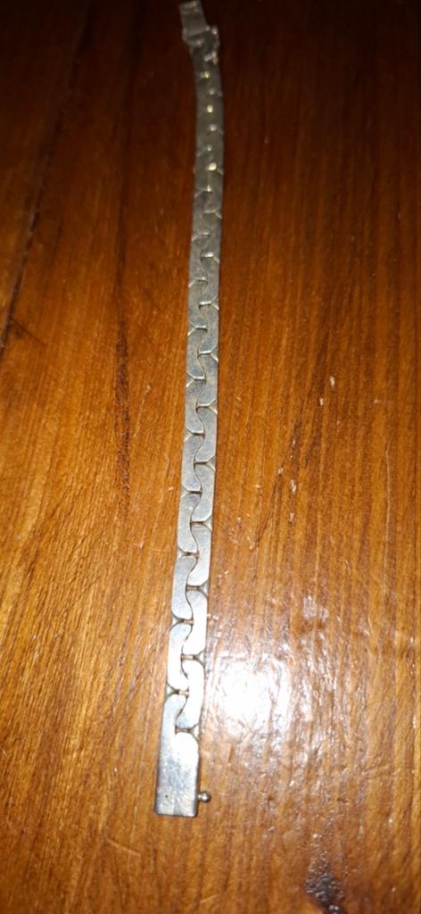 Zilveren Tiffany Armband 19.5 cm met veiligheidsslot, Sieraden, Tassen en Uiterlijk, Armbanden, Ophalen of Verzenden, Zo goed als nieuw