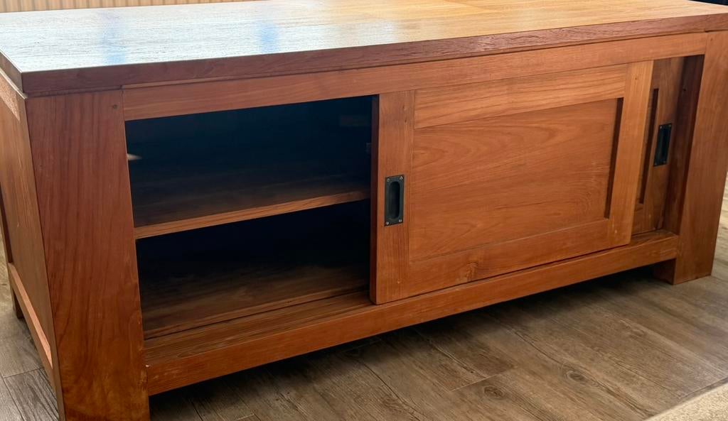 Teak houten dressoir en teak houten tv kast, Ophalen, Zo goed als nieuw, 25 tot 50 cm