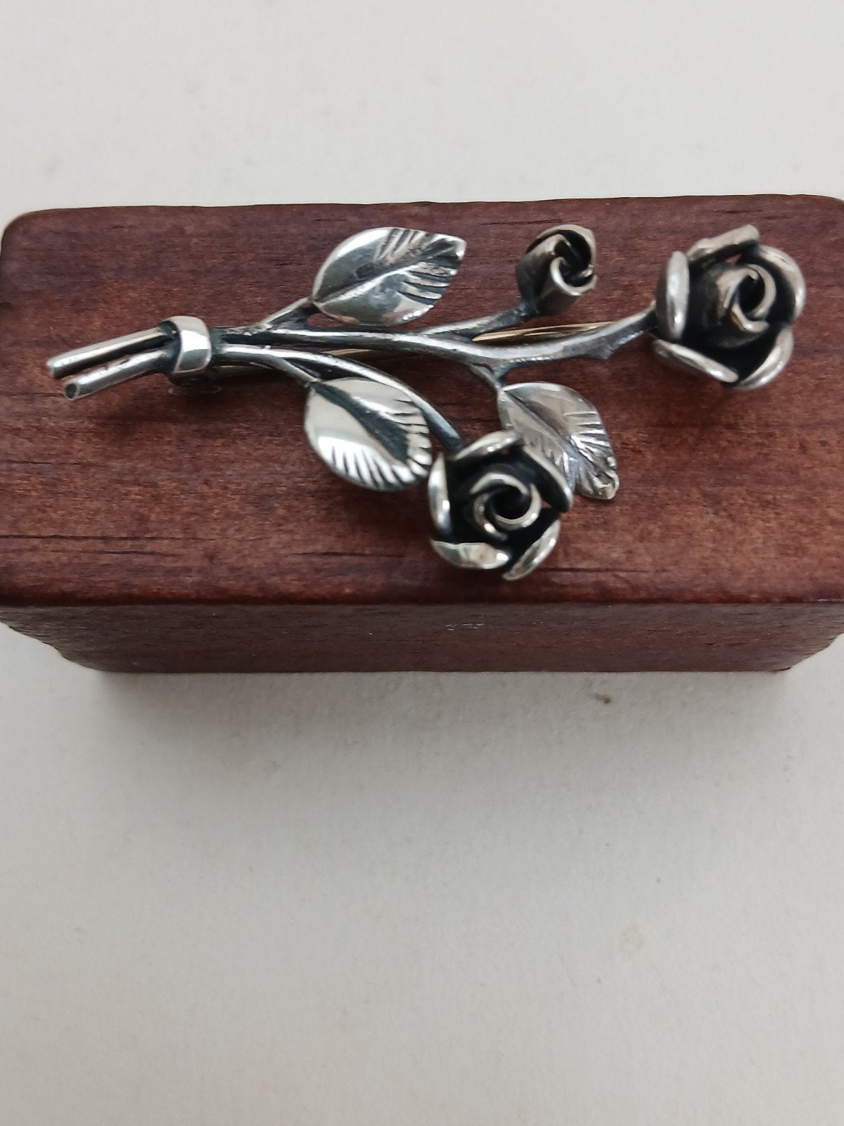 Elegante Zilveren Rozen Broche - 925 Zilveren Speld, Ophalen of Verzenden