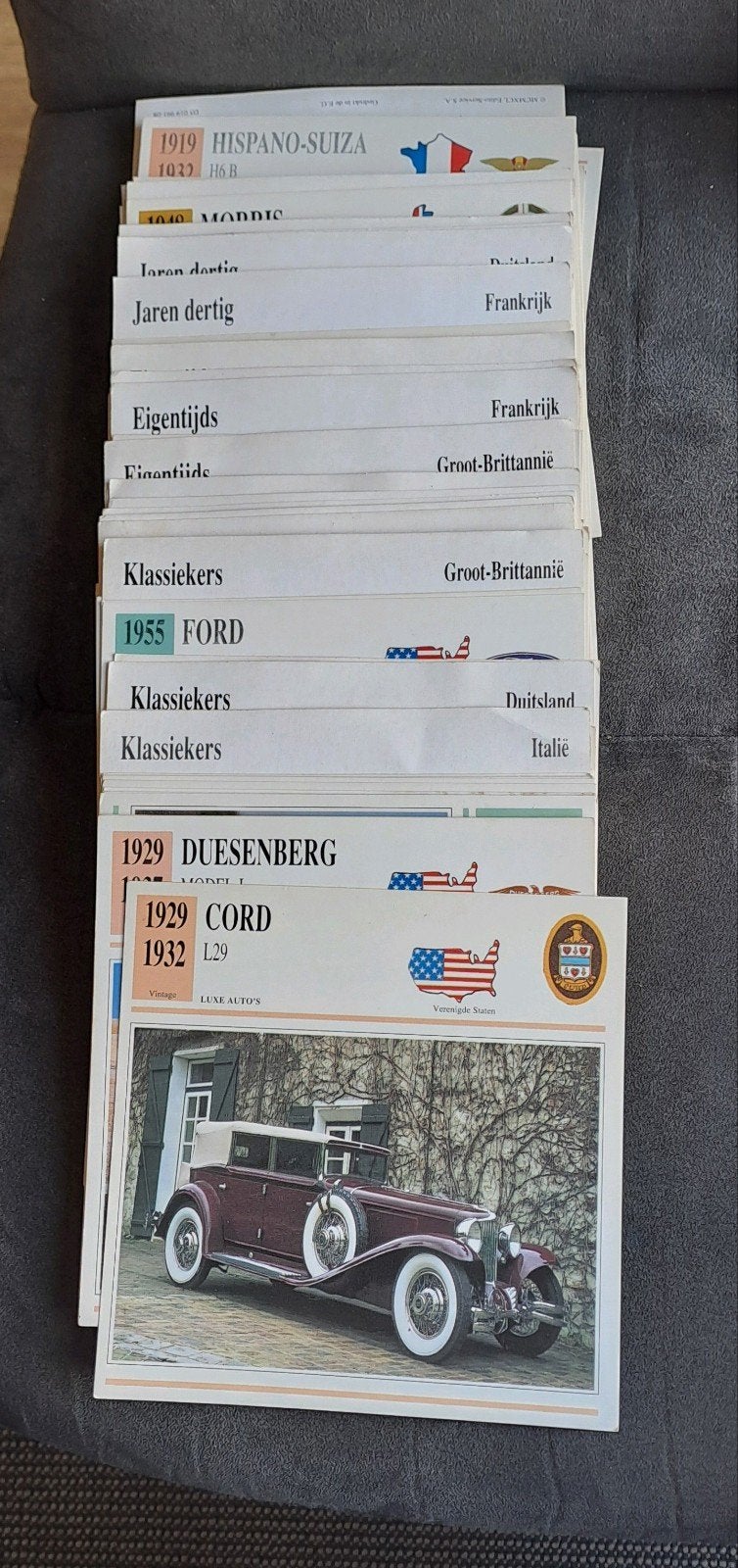 100+ Oldtimer Auto's (informatie) Kaartjes, Ophalen of Verzenden, Zo goed als nieuw, Auto's
