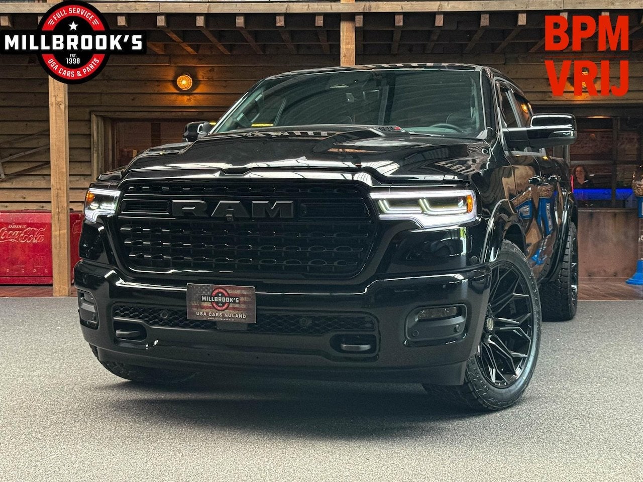 Dodge Ram 1500 Limited Hurricane 540 PK, , LPG, BPM VRIJ, Ma, Auto's, Automaat, 4 stoelen, Zwart, Leder