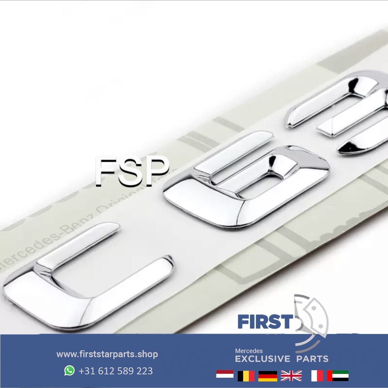 W205 C205 A205 S205 C63S EMBLEEM CHROOM LOGO Mercedes C Klas, Gebruikt, -, Ophalen of Verzenden, Achter