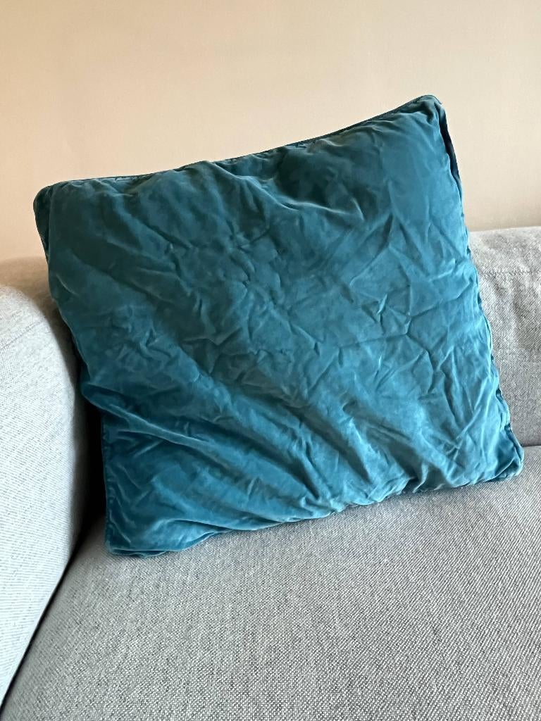 IKEA kussenovertrek 60x60 blauw (evt. met binnenkussen), Ophalen, Gebruikt, Blauw, Vierkant