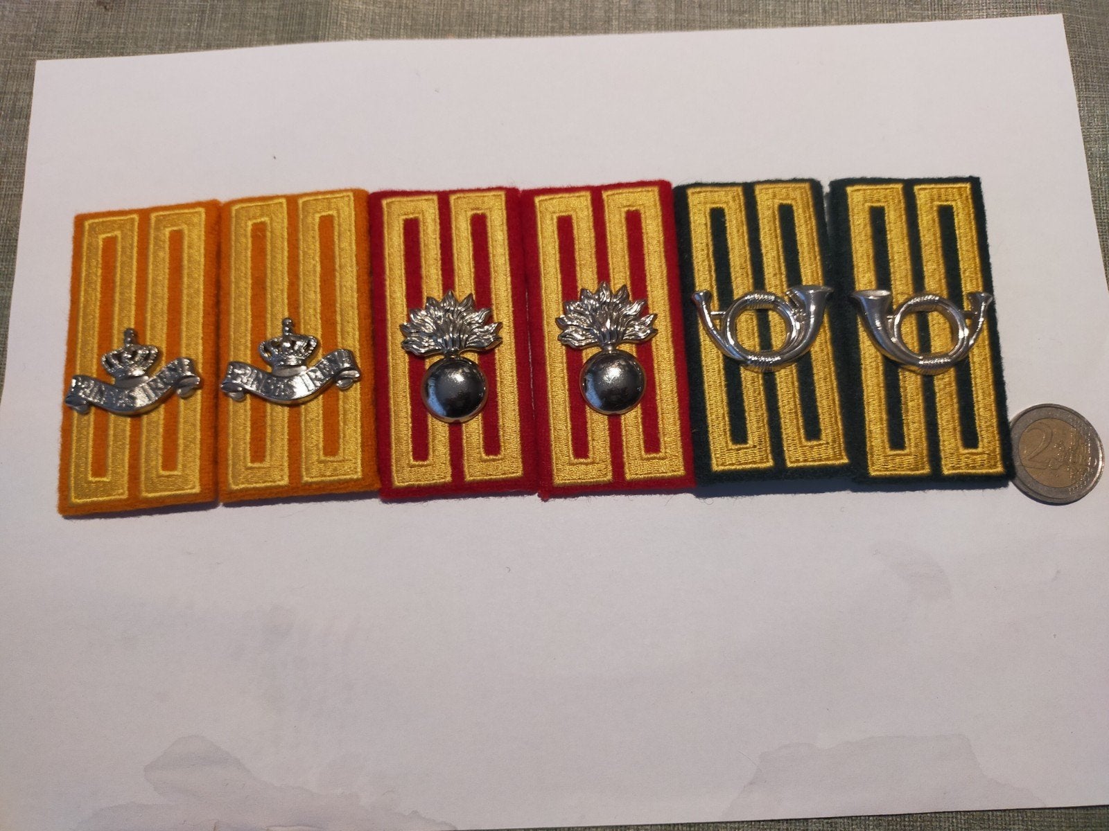 3 garde generaal kraagspiegels, Verzenden, Landmacht, Nederland, Embleem of Badge