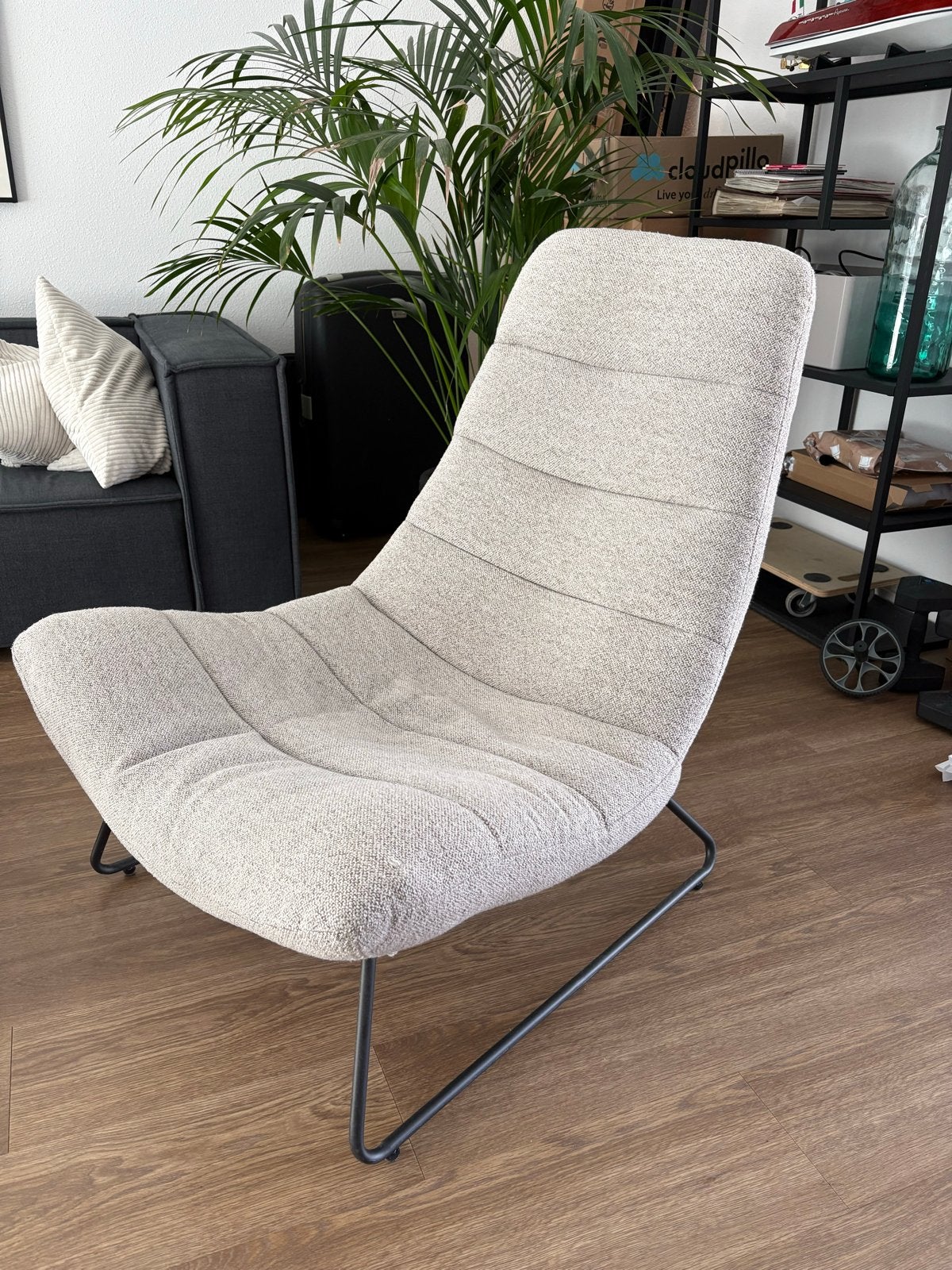 fonQ basic Meya Fauteuil - Beige, Ophalen, 75 tot 100 cm, Zo goed als nieuw, Stof