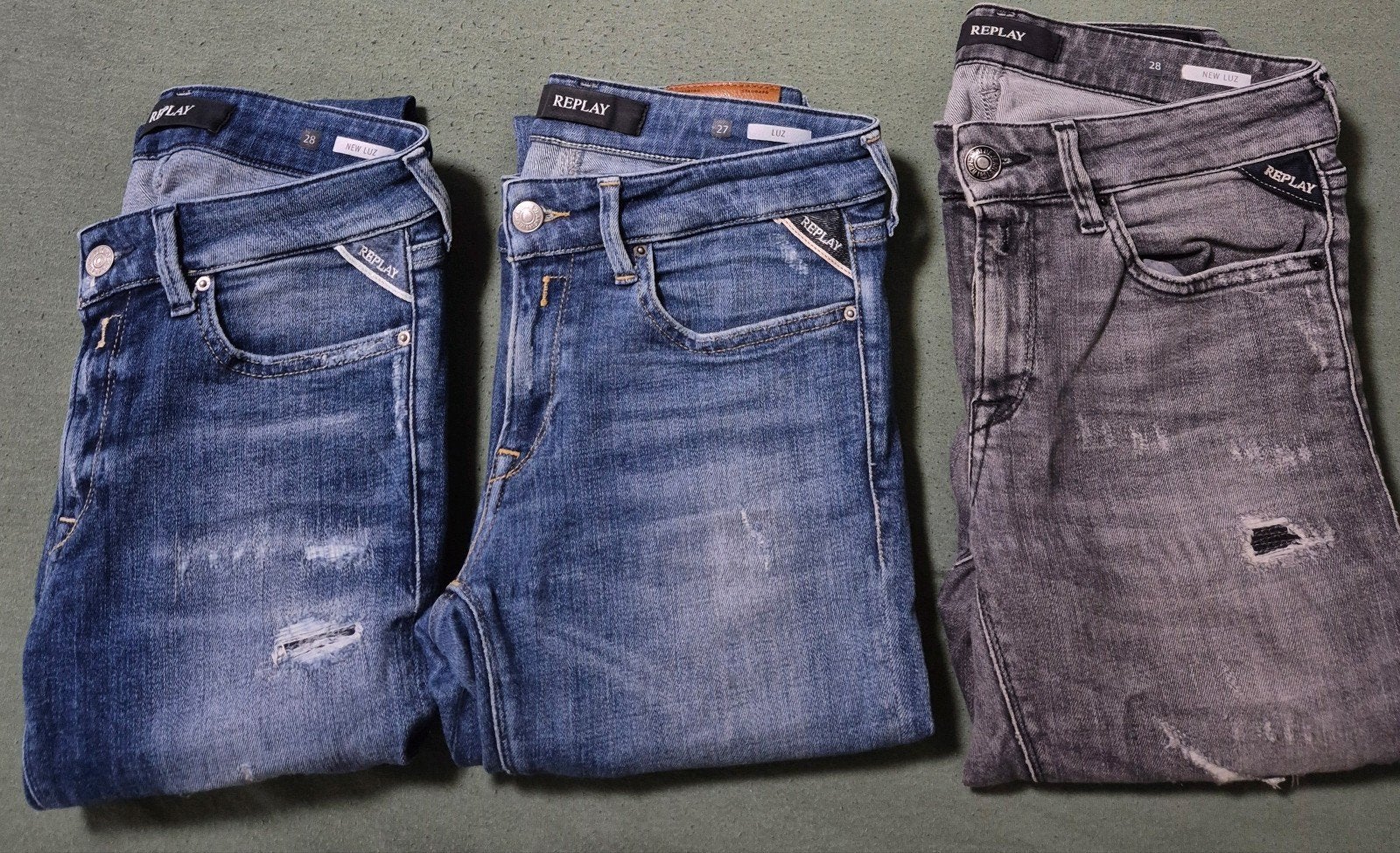 Drie dames skinny jeans Replay z.g.a.n., Kleding | Dames, Ophalen of Verzenden, Zo goed als nieuw, Blauw, W28 - W29 (confectie 36)