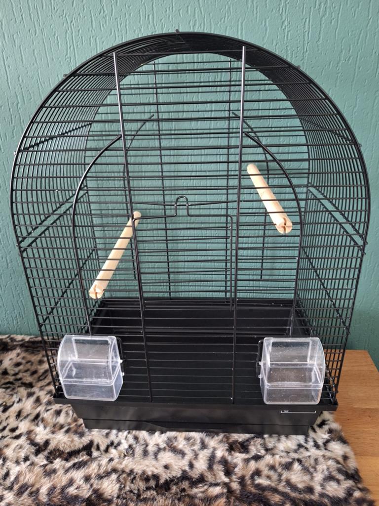 Vogelkooitje met voerbakjes en badje, Dieren en Toebehoren, Ophalen, Hout, Vogelkooi