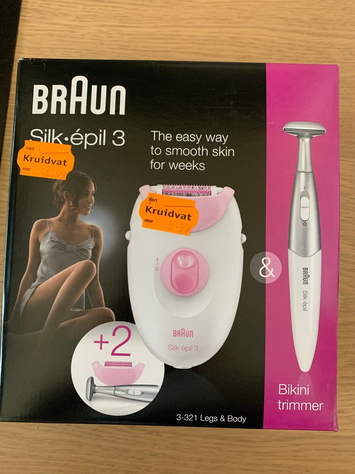 Braun Silk-épil 3 Epilator (zonder losse Bikini Trimmer!), Ophalen of Verzenden, Gebruikt, Scheren en Epileren
