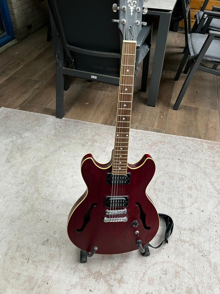 Ibanez AS53-TF, rood + gratis guitar strap van Fender, Ophalen, Zo goed als nieuw, Hollow body, Ibanez