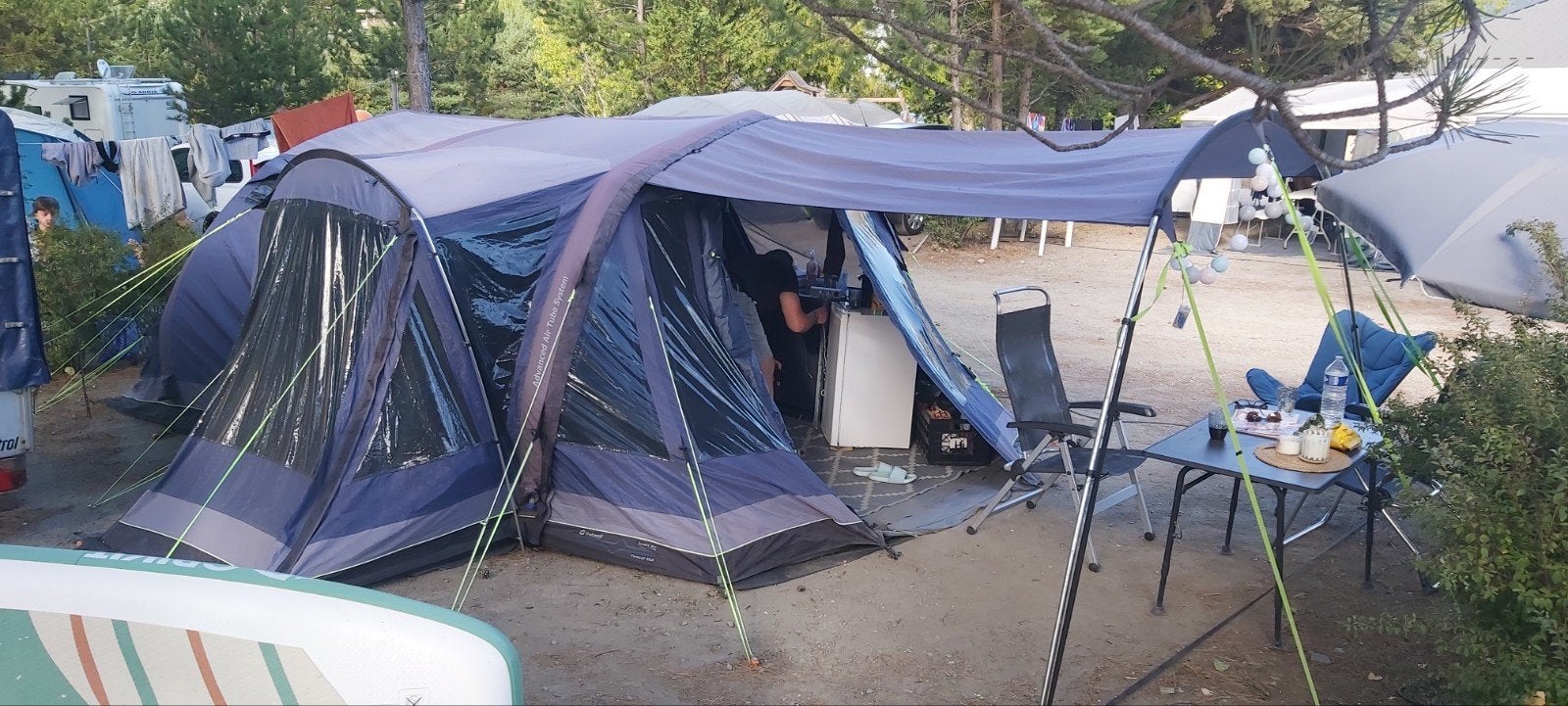 opblaasbare Outwell tunneltent, Ophalen