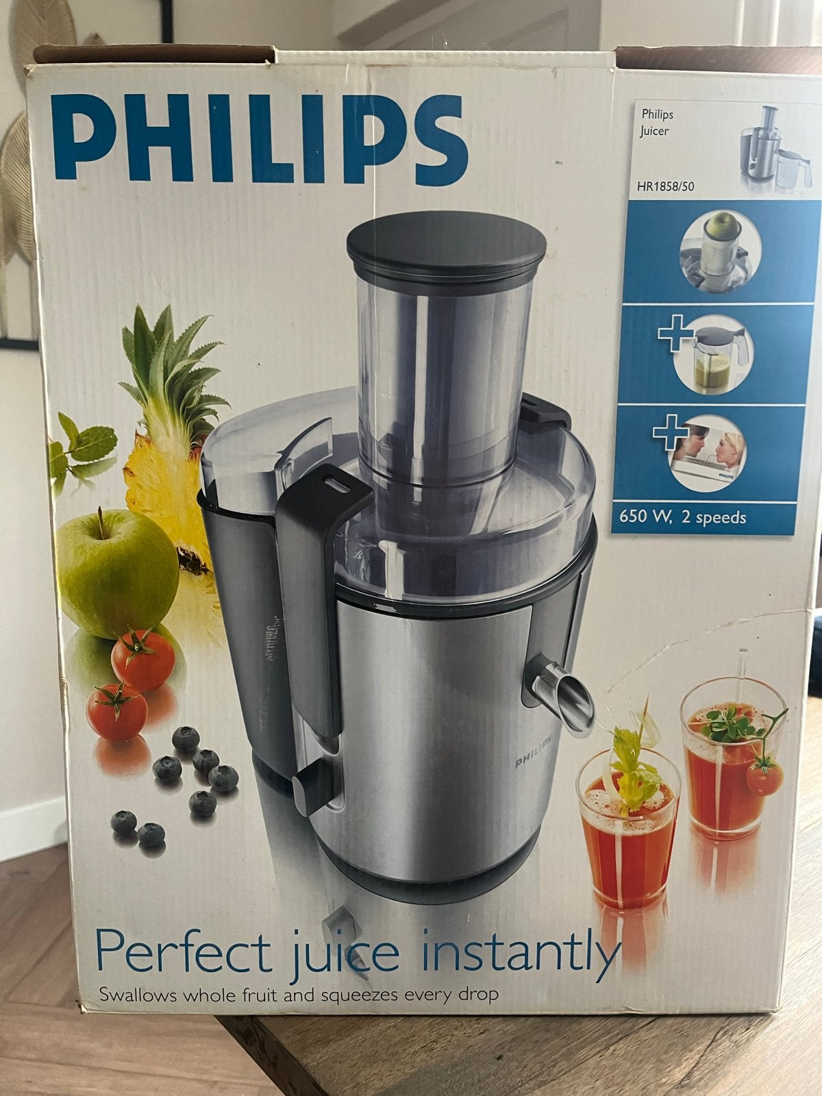 Philips Juicer HR1858/50 - Perfect sap in een handomdraai, Witgoed en Apparatuur, Ophalen, Nieuw, Elektrisch, Sapcentrifuge