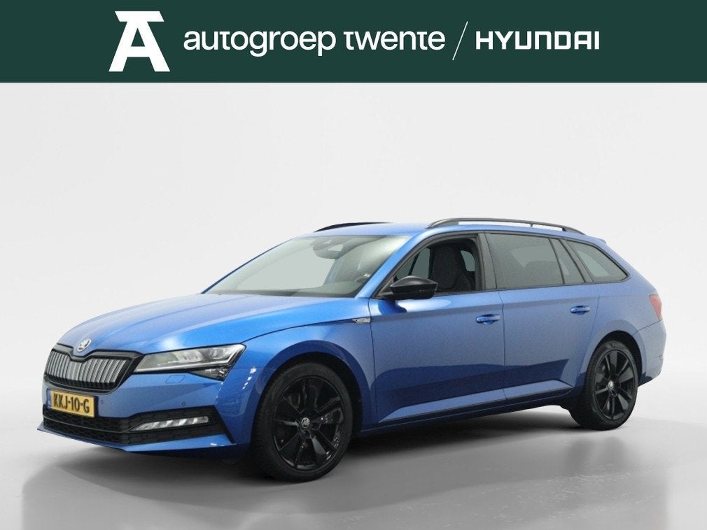 Skoda Superb 1.4 TSI iV Sportline Business | Trekhaak | Navi, Auto's, Skoda, Gebruikt, Zwart, Blauw, Hybride Elektrisch/Benzine