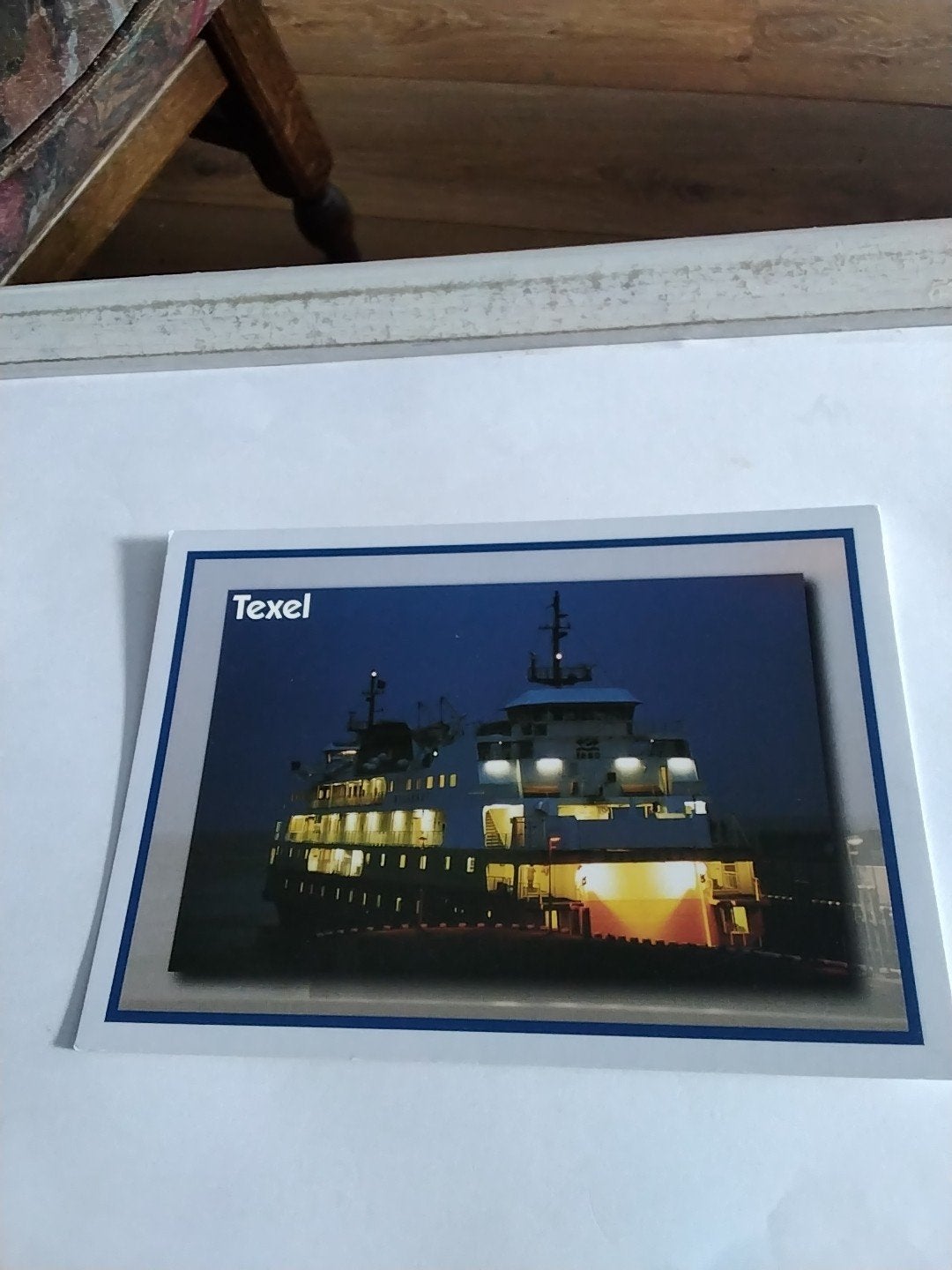 Oude ansichtkaart Texel - Veerboot 's nachts (2005), Verzamelen, Ophalen of Verzenden, 1980 tot heden, Gelopen, Waddeneilanden