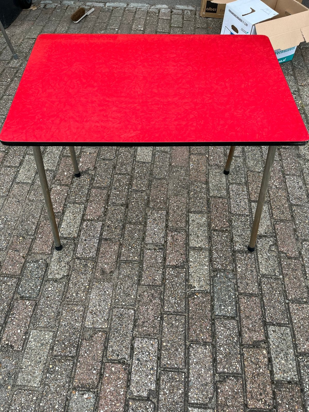 Rode formica tafel - Vintage, Ophalen, Huis en Inrichting