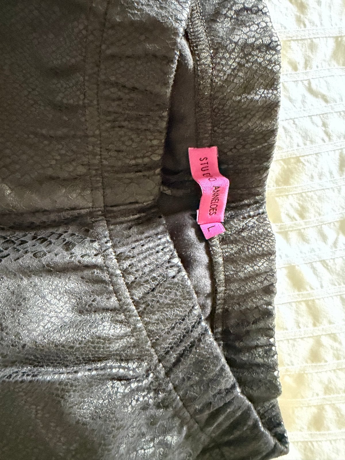 Studio Anneloes Leren Broek met Slangenprint - Maat L, Kleding | Dames, Zwart, Maat 42/44 (L), Ophalen of Verzenden, Zo goed als nieuw