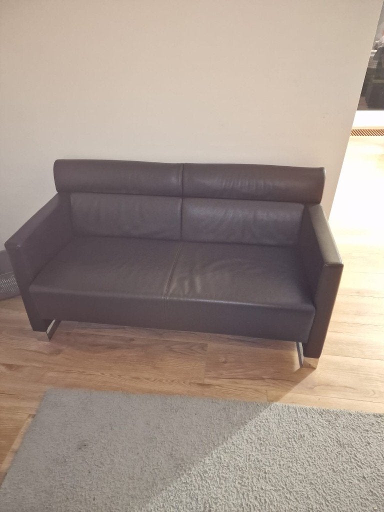 Bank, Ophalen, Gebruikt, Tweepersoons, Leer