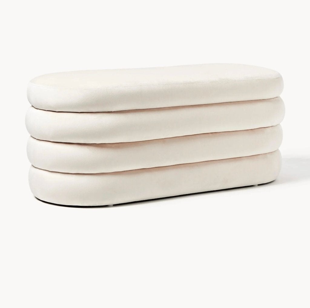 Westwing alto bank fluweel, Huis en Inrichting, Ophalen, Rond, Minder dan 50 cm, Zo goed als nieuw
