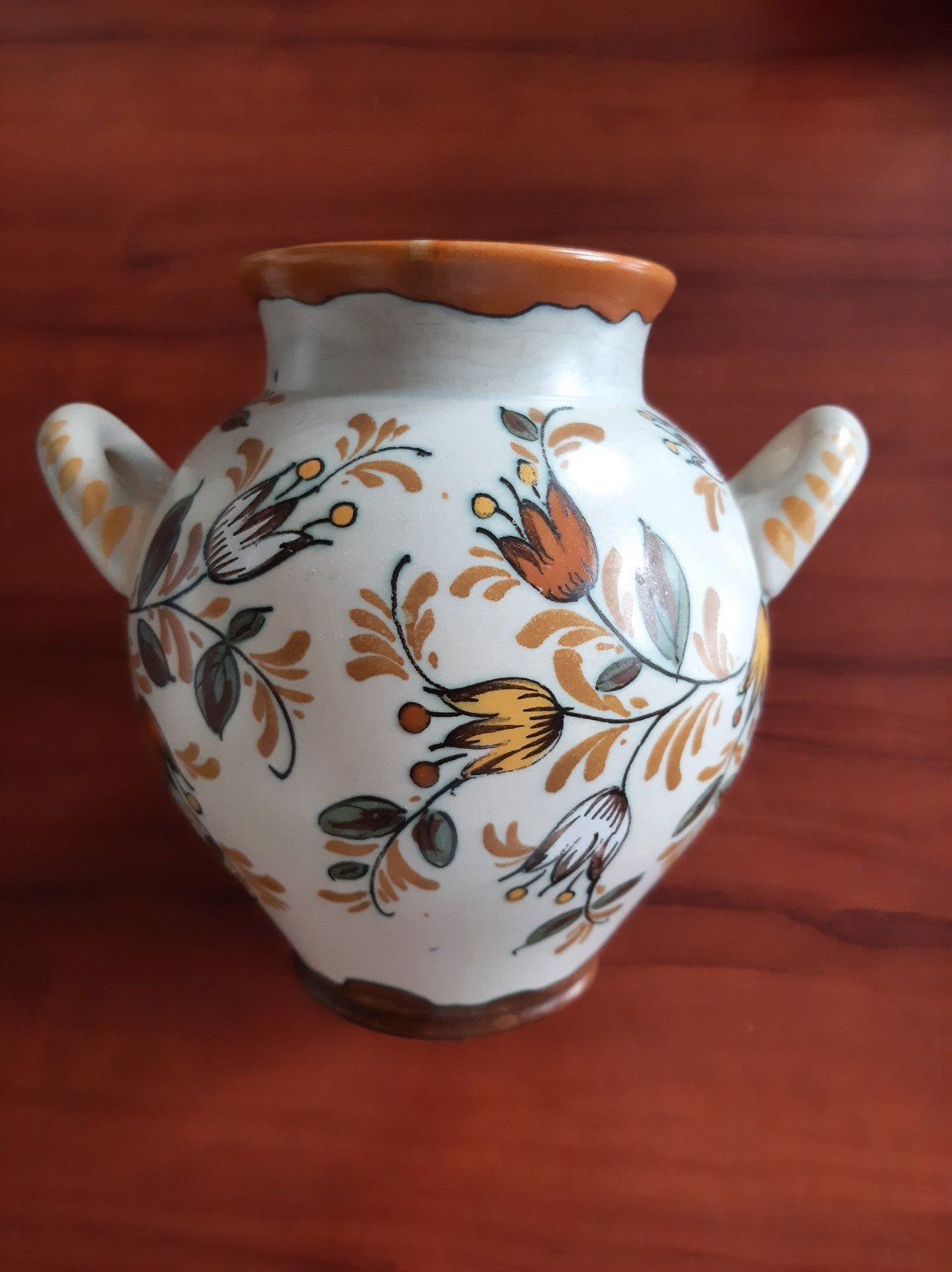 Kitty Royal Zuid-Holland Gouda vaasje met bloemmotief, Antiek en Kunst, Ophalen of Verzenden