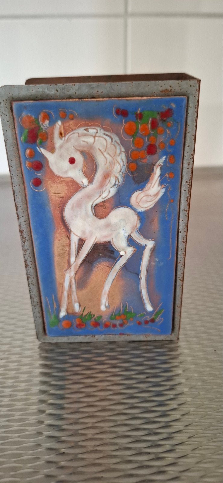 vintage lucifers houder, Verzamelen, Rookartikelen, Aanstekers en Luciferdoosjes, Ophalen, Luciferdoosjes of -merken
