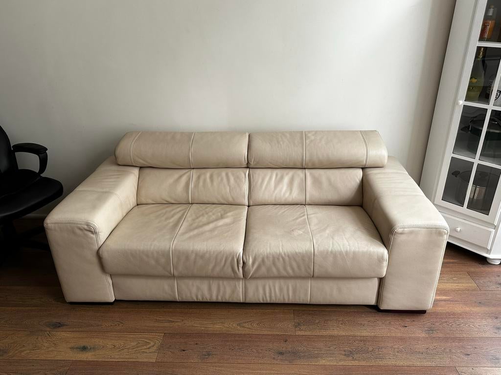 Leren 3-zitsbank H&H - 2 jaar oud - 200x100x80cm, Huis en Inrichting, Ophalen, Driepersoons, Zo goed als nieuw, 200 tot 250 cm