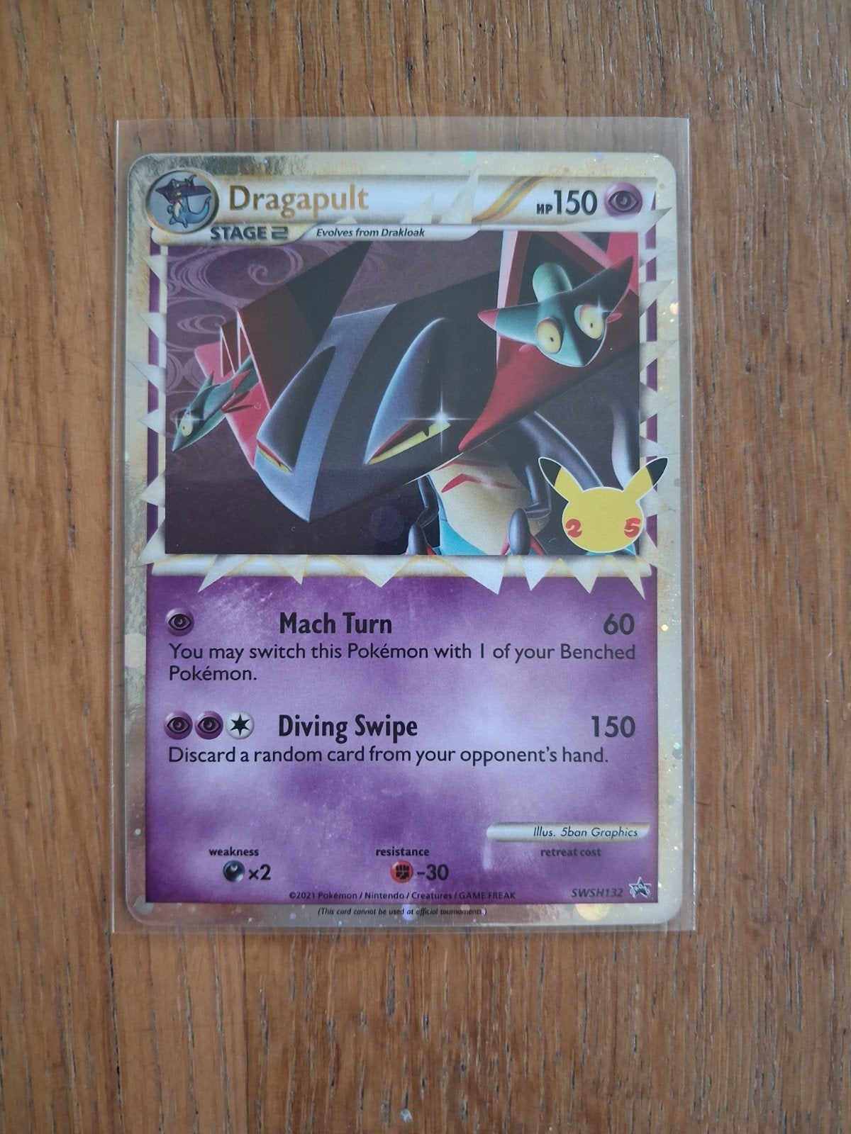 Dragapult Pokémon Celebrations promo kaart SWSM132, Ophalen of Verzenden, Zo goed als nieuw, Losse kaart