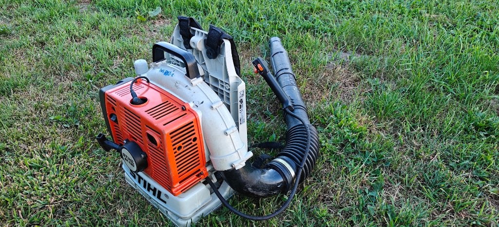 Stihl BR 420 Bladblazer, Tuin en Terras, Bladblazers, Gebruikt, Ruggedragen, Benzine, Ophalen