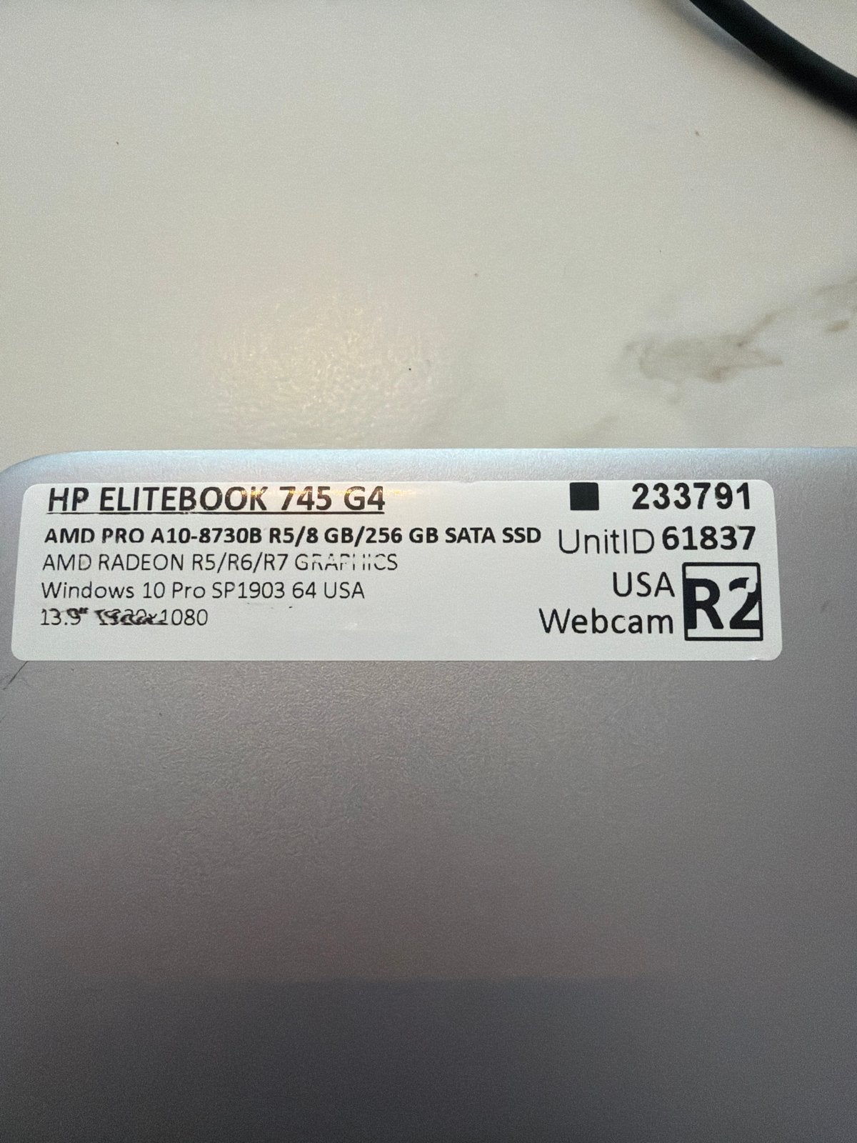 HP EliteBook 745 G4 - AMD A10, 8GB RAM, 256GB SSD, Computers en Software, Windows Laptops, Gebruikt, 13 inch, SSD, 2 tot 3 Ghz
