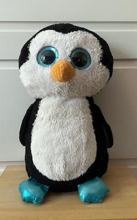 Ty Beanie Boo Pinguïn Knuffel - Grote Glanzende Ogen, Pinguïn, Ophalen of Verzenden, Zo goed als nieuw, Middelgroot (20 tot 80 cm)
