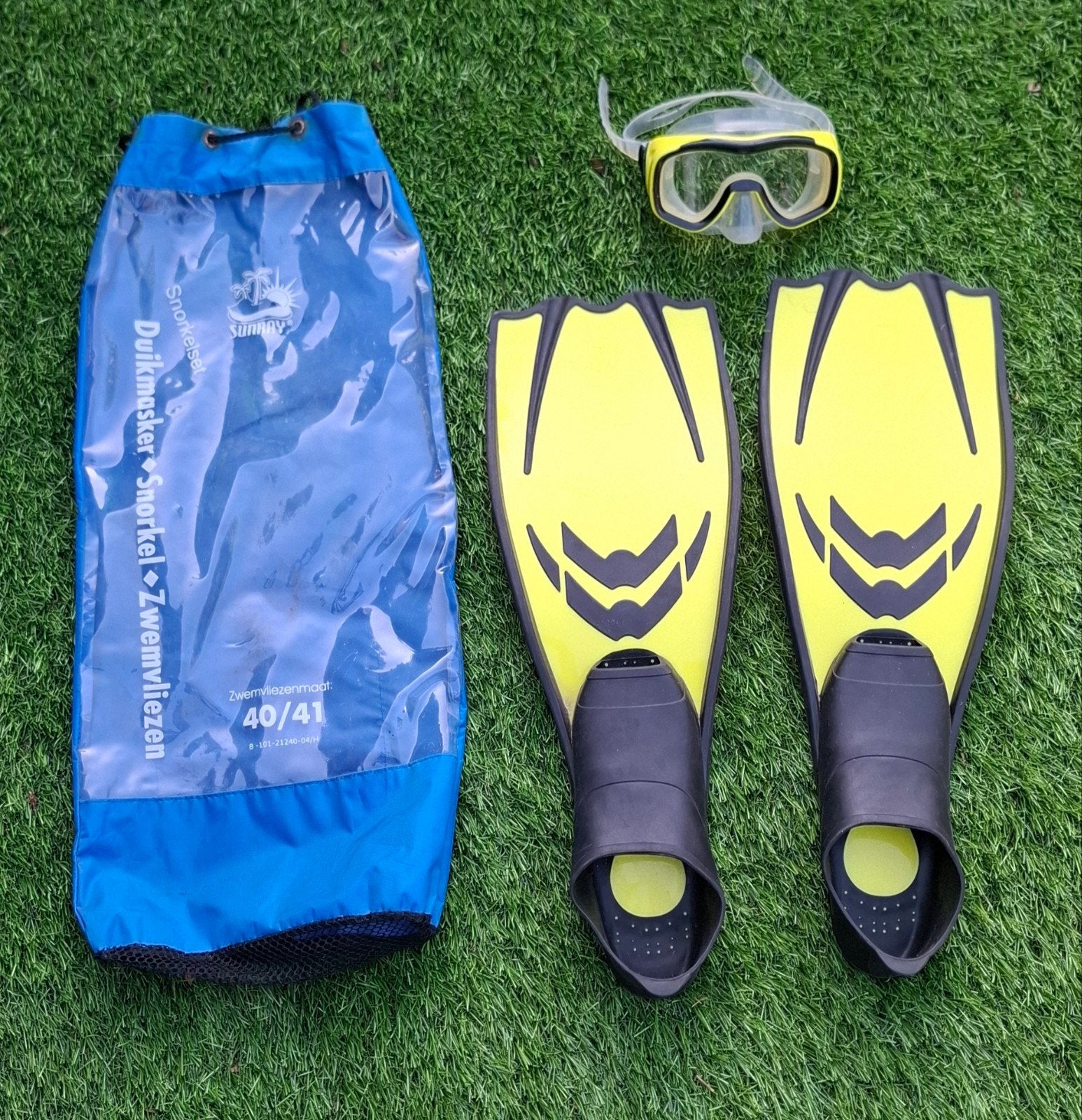 Sunray zwemvliezen (maat 40/41) met duikmasker, Ophalen of Verzenden, Gebruikt, Jongen of Meisje