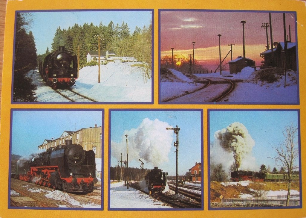 stoomtreinen van de Deutsche Reichsbahn in Vogtland - DDR, Verzenden, 1980 tot heden, Gelopen, Sterren en Beroemdheden
