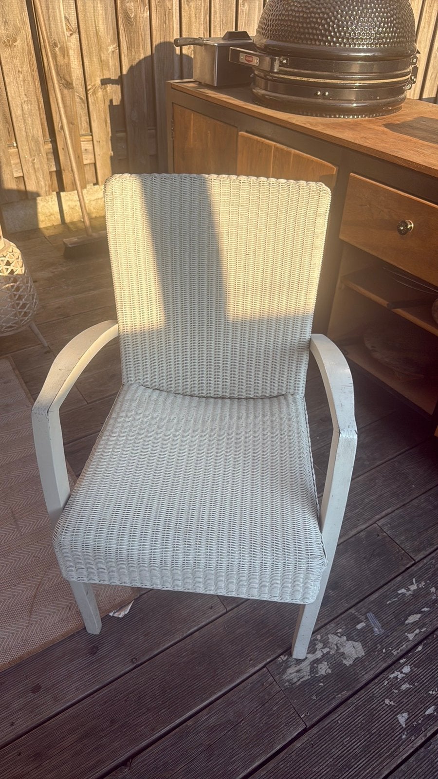 Mooie houten tafel met 6 loom stoelen, Tuin en Terras, Tuinstoelen, Ophalen, Zo goed als nieuw, Hout