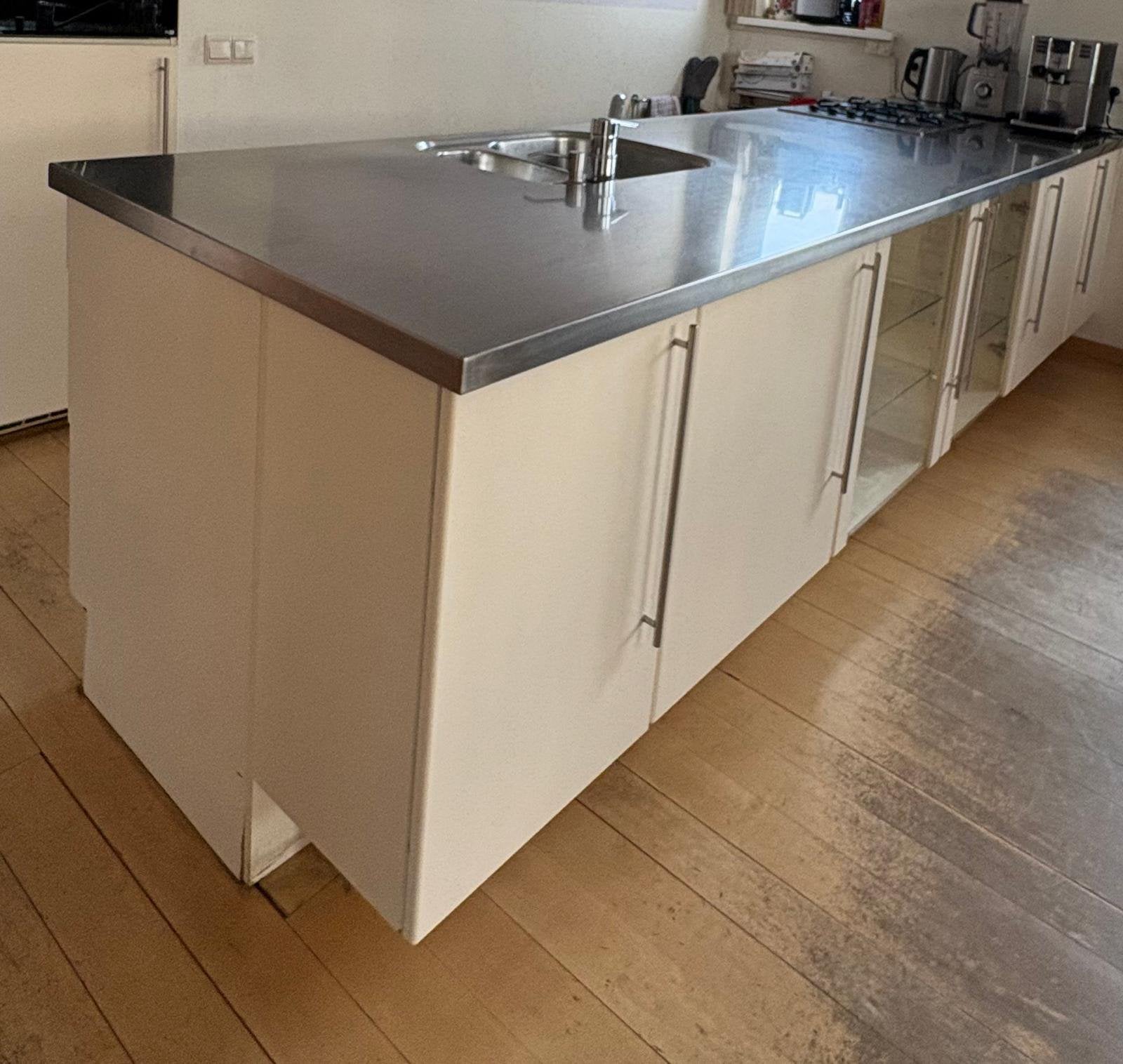 Complete keuken incl. Vaatwasser., Ophalen, Gebruikt, Staal of Rvs, Met kookeiland