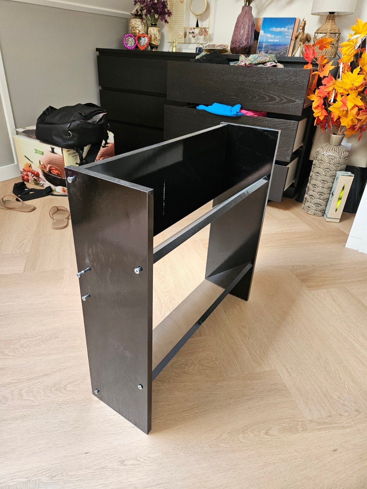 2 nieuwe vidaXL wandschoenenkasten 60x18x60 cm hoogglans zwa, Met plank(en), Minder dan 50 cm, Gebruikt, Ophalen of Verzenden