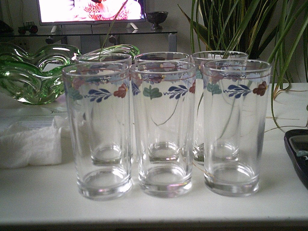 Boerenbont 6 long drink glazen, Huis en Inrichting, Glas of Glazen, Overige merken, Ophalen of Verzenden, Overige stijlen