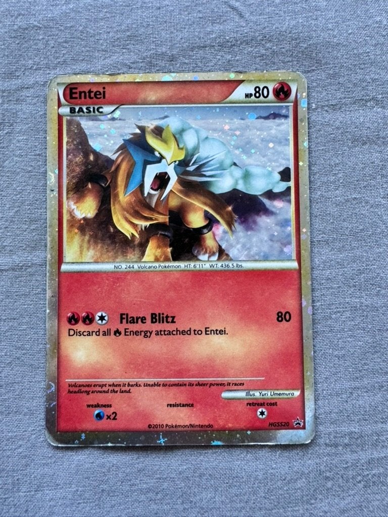Entei (HGSS 20) & Suicune (HGSS 21), Ophalen of Verzenden, Gebruikt, Meerdere kaarten, Foil