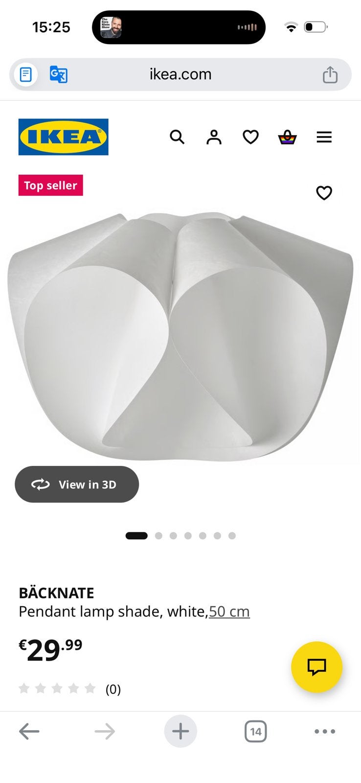 Nieuw IKEA bäknate hangenlampkap, Ophalen of Verzenden, Nieuw, Minder dan 50 cm