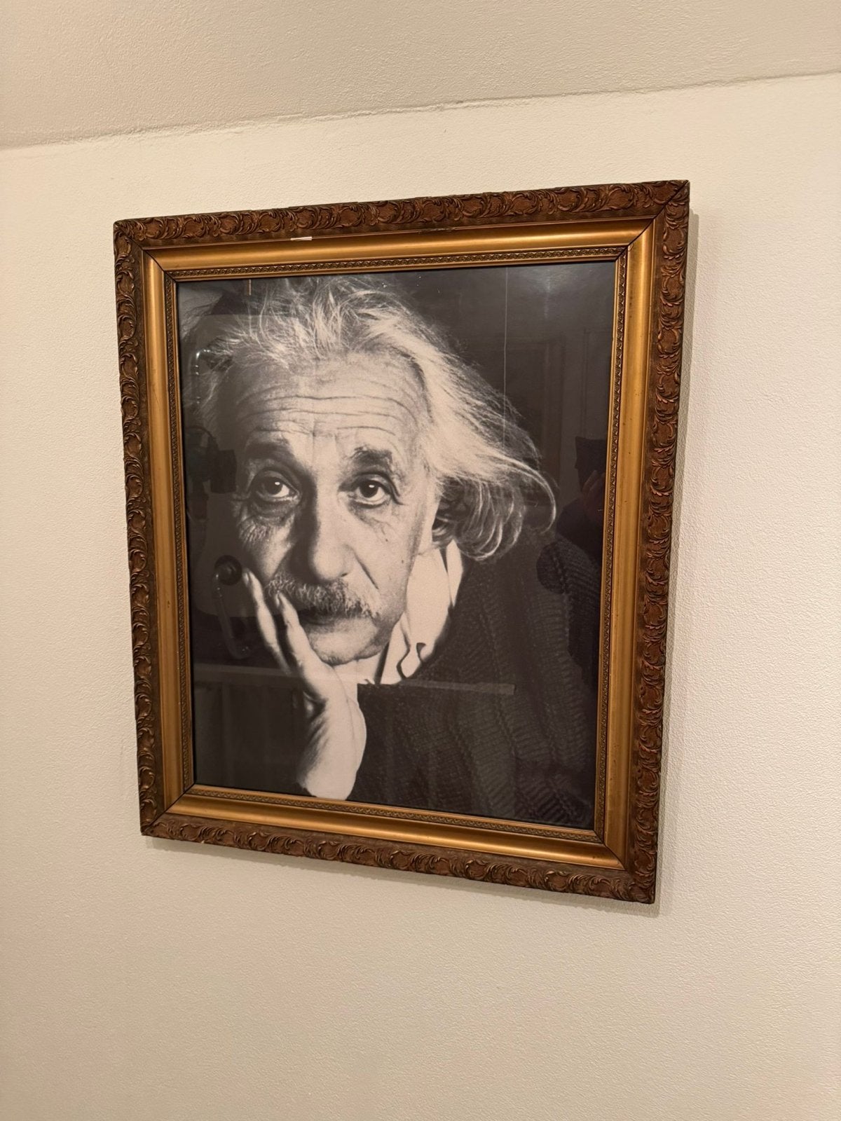 Zwart-wit foto Albert Einstein in antieke lijst, Ophalen, Foto, Fotografie, Ingelijst