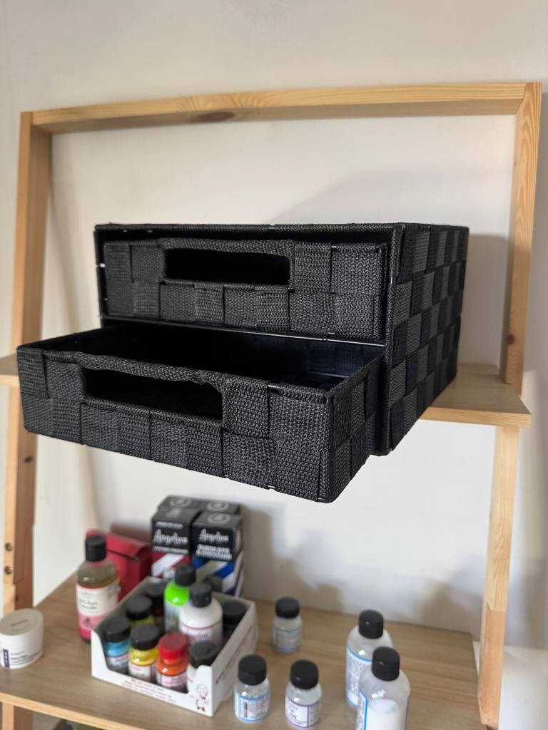 Kleine organizer lades - zwart gevlochten design, Ophalen, Zo goed als nieuw