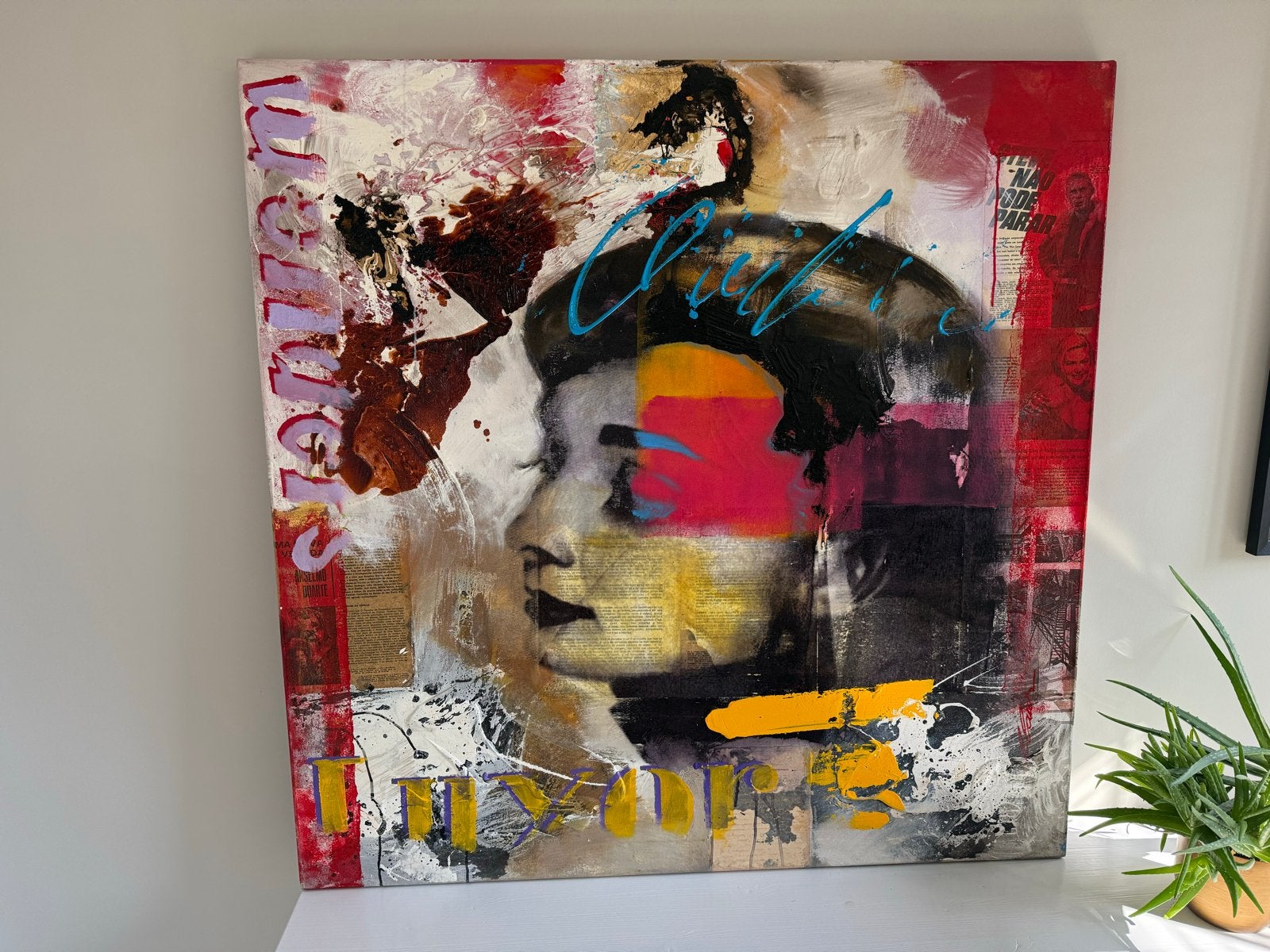 Claus Costa - Audrey Hepburn Pop Art Schilderij, Antiek en Kunst, Film, Handgeschilderd, Ophalen of Verzenden, Gemengde techniek