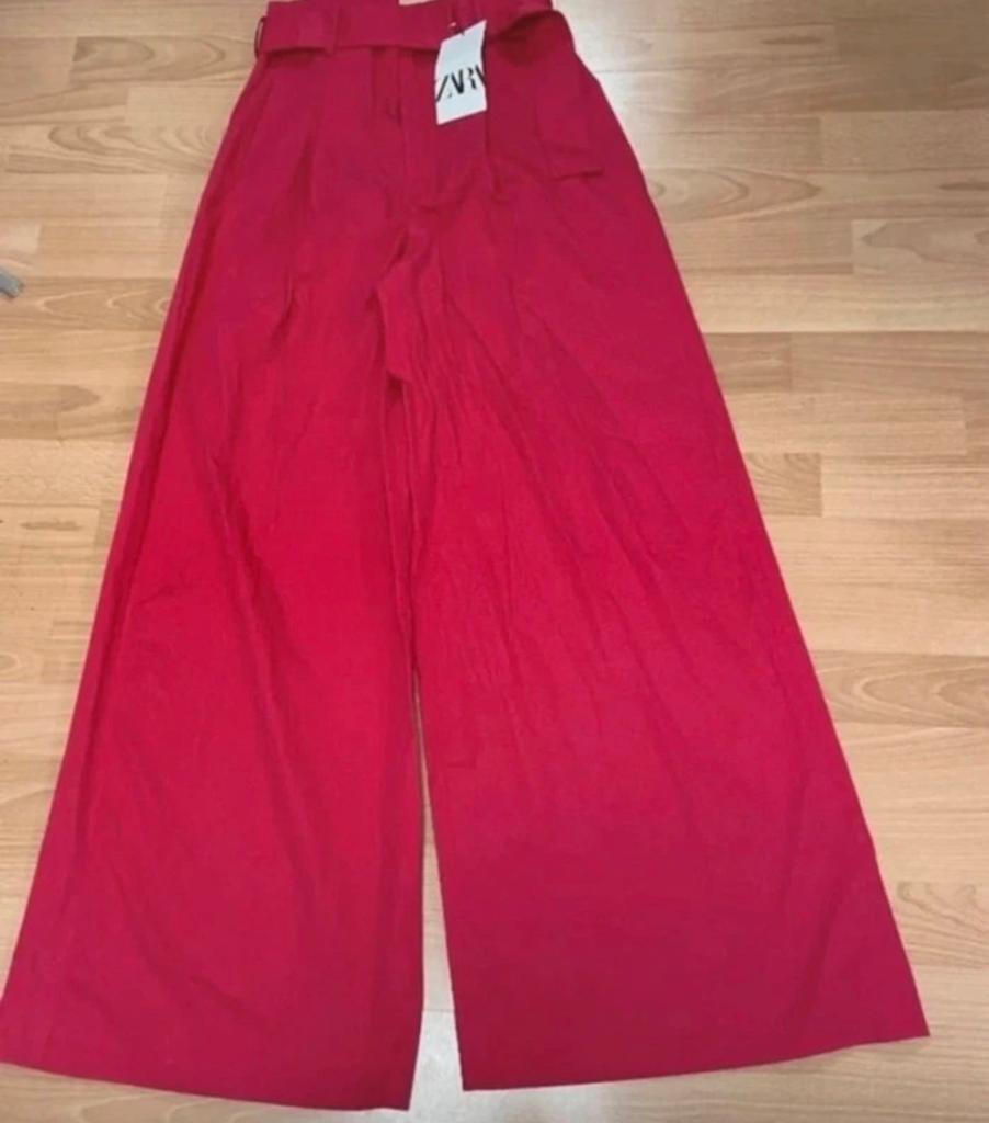 Zara wijde broek met hoge taille en riem - maat S (Nieuw), Ophalen of Verzenden, Nieuw