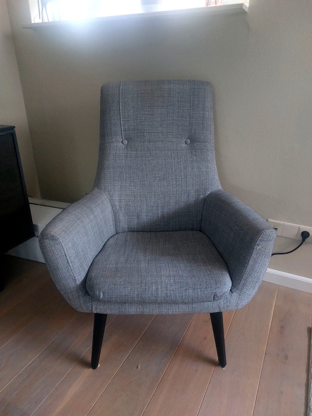 Comfortabele grijze fauteuil, Huis en Inrichting, Ophalen, Zo goed als nieuw, Eén, Modern