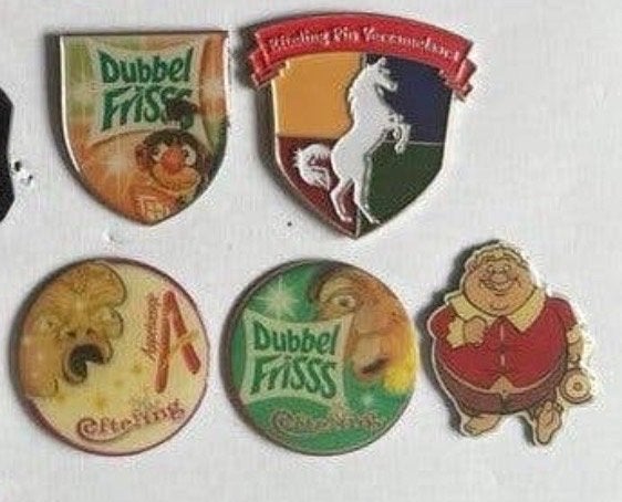 5 Efteling pins, waaronder een verzamelaars pin, Verzamelen, Efteling, Gebruikt, Ophalen of Verzenden, Nvt, Button of Speldje