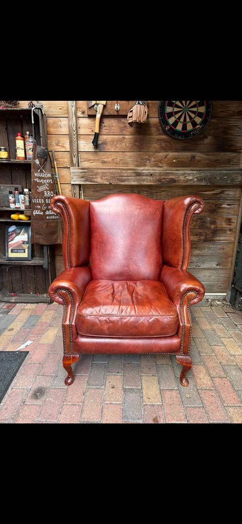 Chesterfield Oorfauteuil, Chesterfield, Ophalen of Verzenden, Zo goed als nieuw, 75 tot 100 cm