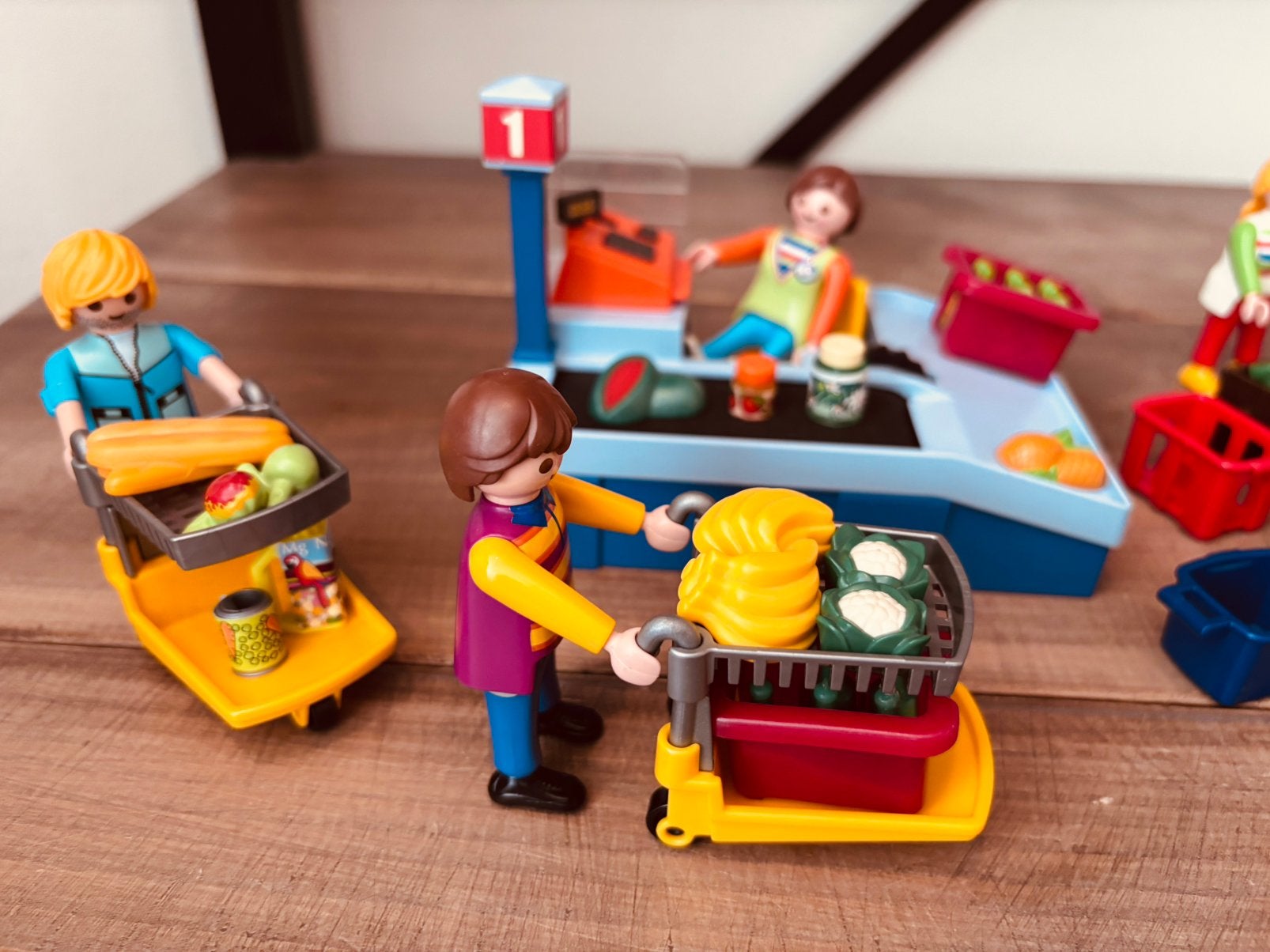 Playmobil 3201 Supermarkt Kassa met accessoires, Ophalen of Verzenden, Gebruikt