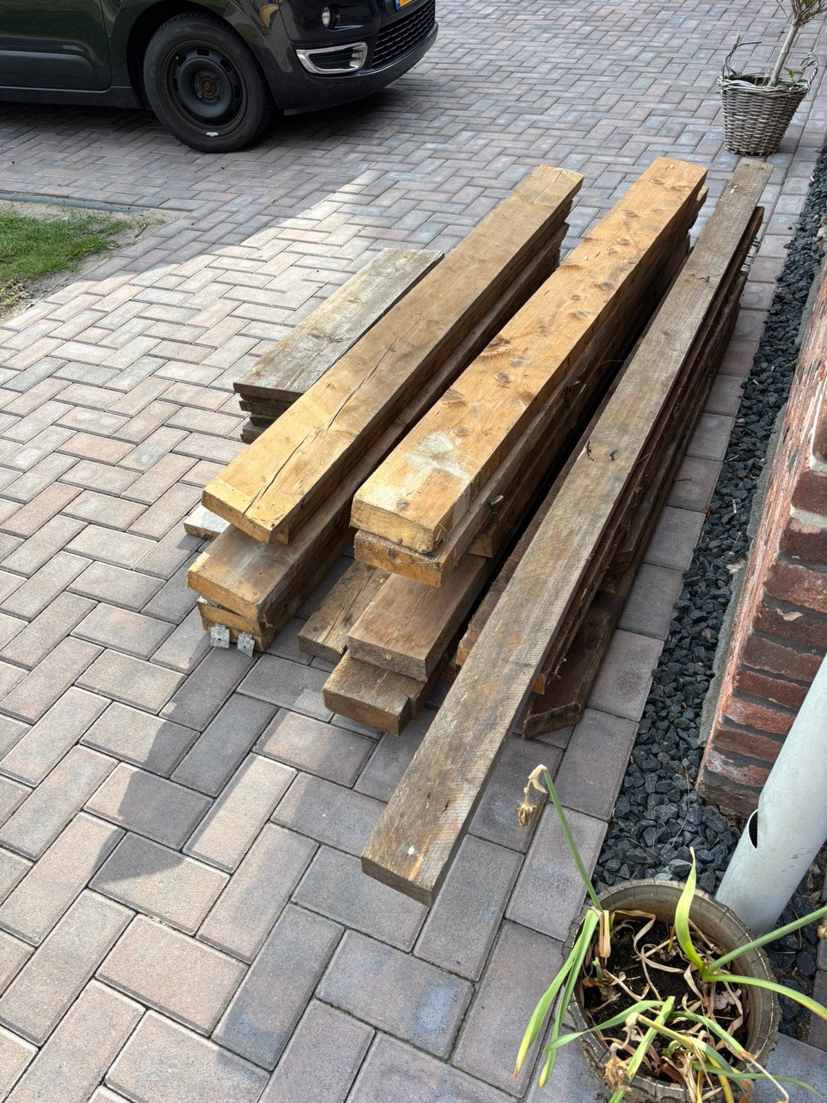 Deze week nog Diverse gebruikte balken, Tuin en Terras, Palen, Balken en Planken, Ophalen, Gebruikt, 180 tot 250 cm, Balken